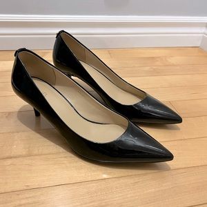 Michael Kors shiny black leather high heel shoes
